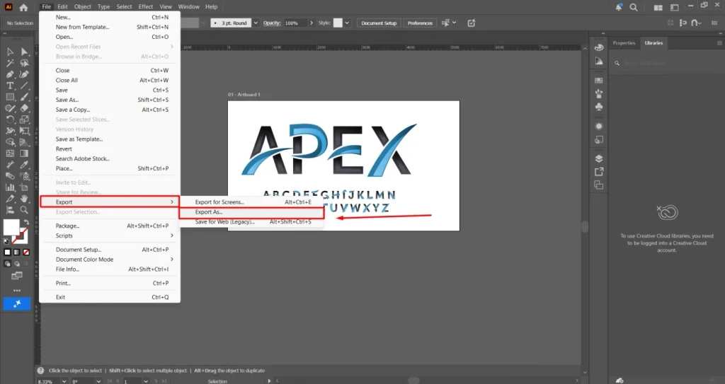 How Can I Export A Vector Logo From Illustrator? Simple Method 5 Go To Export